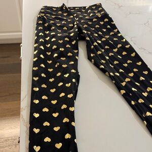 DYI leggings black with gold hearts extra small